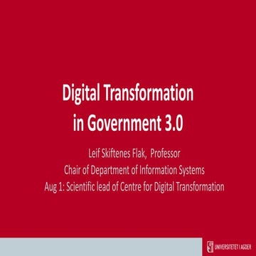 Digital Transformation in Government 3.0