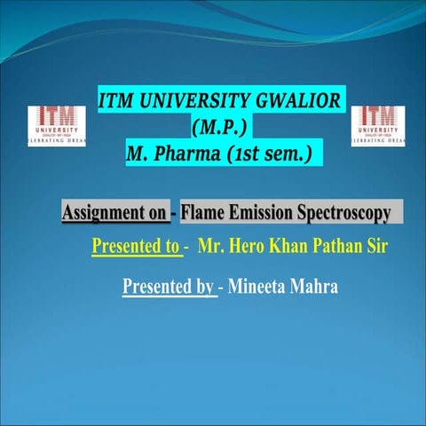 Flame emission Spectroscopy SlideShare mineeta mahra