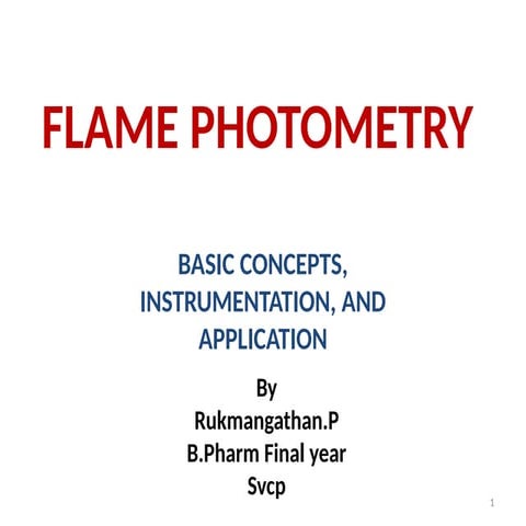 Flamephotometry College of pharmacy instrumental method of analaysis