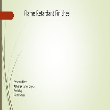 Flame retardant finishes