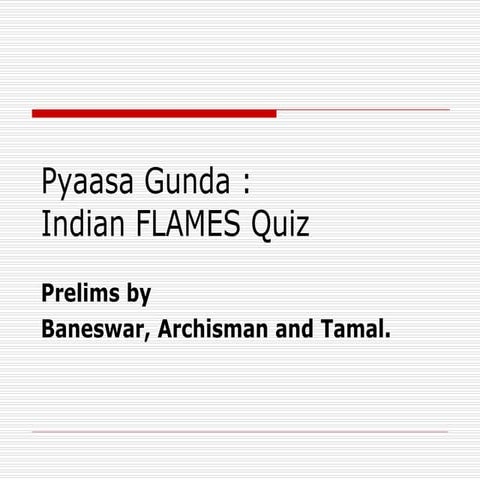 Pyaasa Gunda : The Indian FLAMES Quiz Prelims