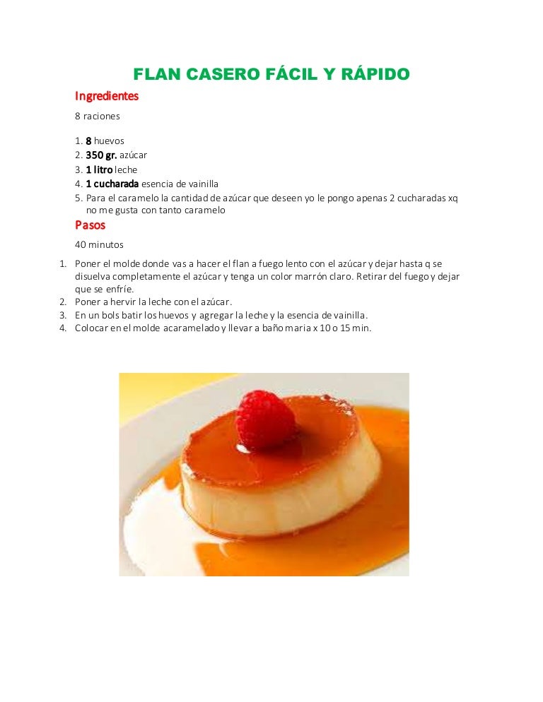 FLAN CASERO FÁCIL Y RÁPIDO
