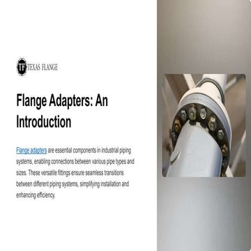 How Do Flange Adapters Work and Why Are They Essential? | PPTX