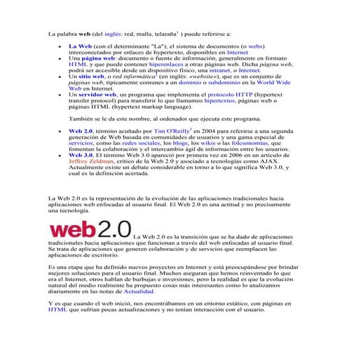definicion de la WEB 2.0 