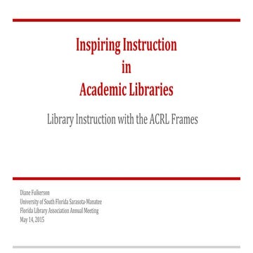 FLA Presentation ACRL Framework 
