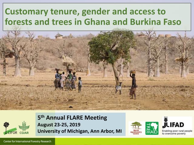 Customary tenure, gender and access to forests and trees in Ghana and Burkina Faso