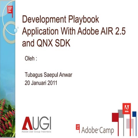 Development Playbook Application With Adobe AIR 2.5 and QNX SDK