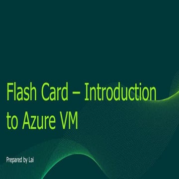 Flash card introduction to azure vm