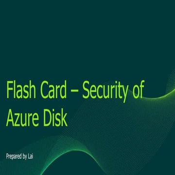Flash card security-azure disk