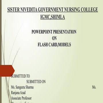 flash card  and models nursing education