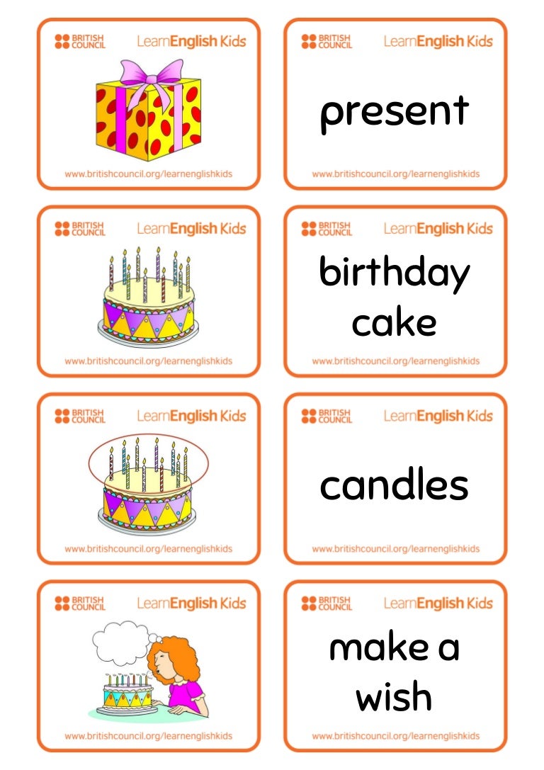 Flashcards birthdays