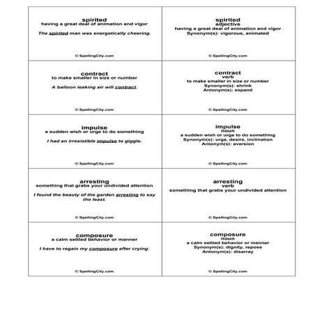 Flashcards spelling-gamelesson 1