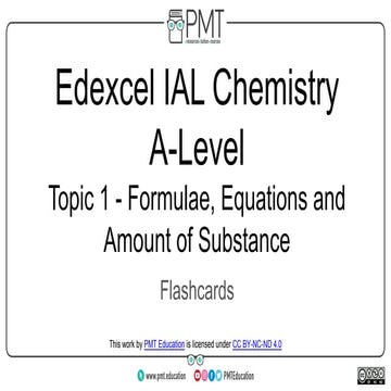 Comprehensive Edexcel IAL Chemistry A-Level Topic 1: Formulae ...