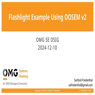 Comprehensive Flashlight System Modeling Using OOSEM v2 and SysML v2 | PPTX