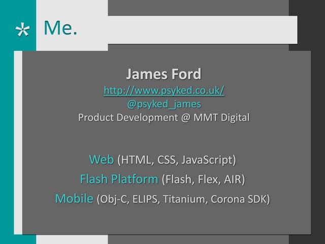 The Flash Facebook Cookbook - FlashMidlands
