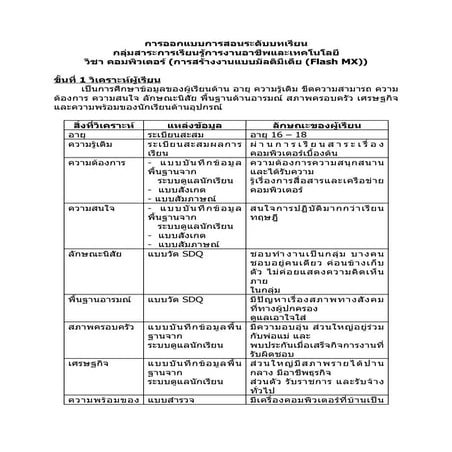 แผนการสอน Flash mx