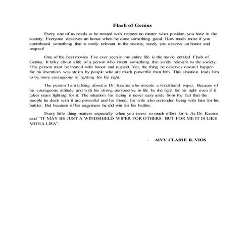 Flash of genius (vios)