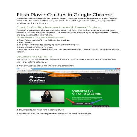 Flash Player Crashes in Google Chrome