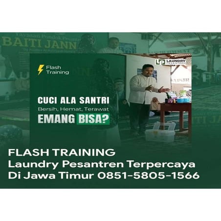 FLASH TRAINING Laundry Pesantren Terpercaya Di Jawa Timur 0851-5805 ...