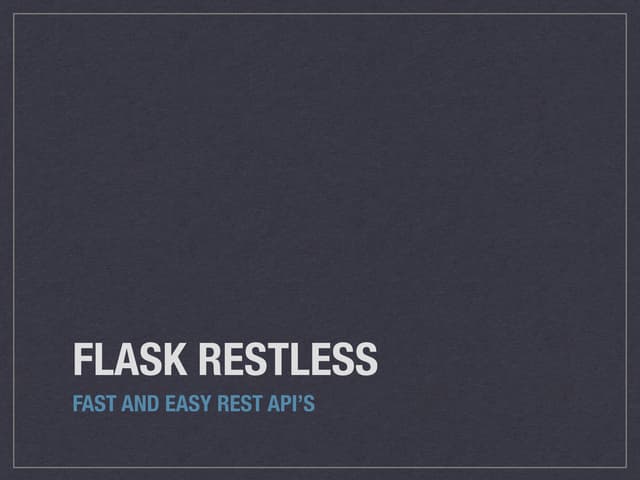 Flask restless