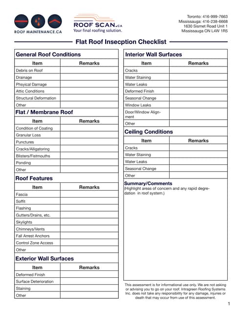 roof inspection checklist