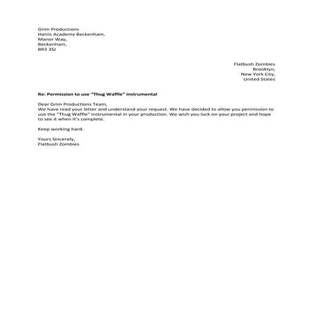 Flatbush zombies   permission reply