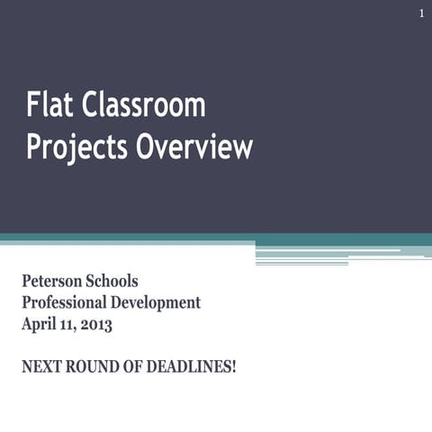 David W. Deeds: Flat Classroom Projects