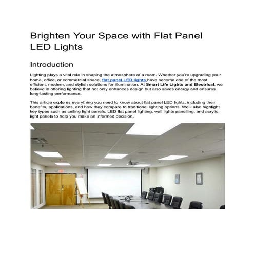 Brighten Your Space - Flat Panel LED Lights | PDF
