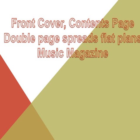 Flat plans for music magazine 