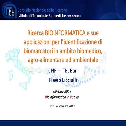 Flavio Licciulli – Ricerca bioinformatica e sue applicazioni per l’identifica...