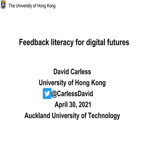 Feedback literacy for digital futures