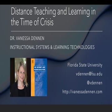 Distance Teaching and Learning in a Time of Crisis
