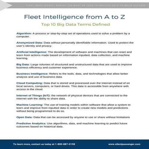 Fleet intelligence A-Z: Top 10 Terms in Big Data 