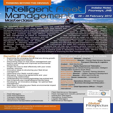 Intelligent Fleet Management 2012
