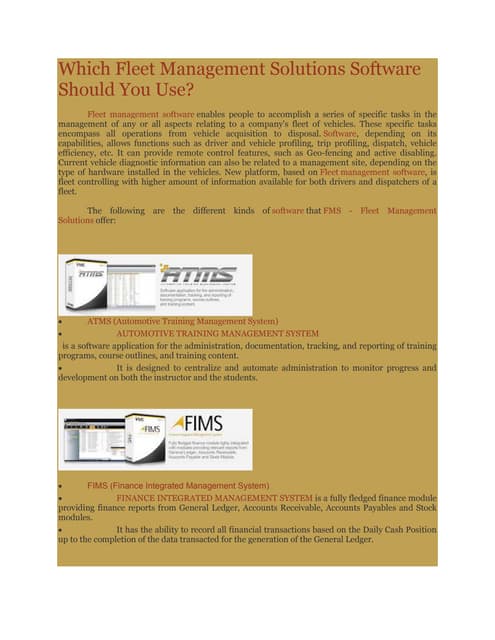 Which Fleet Management Solutions Software Should You Use?