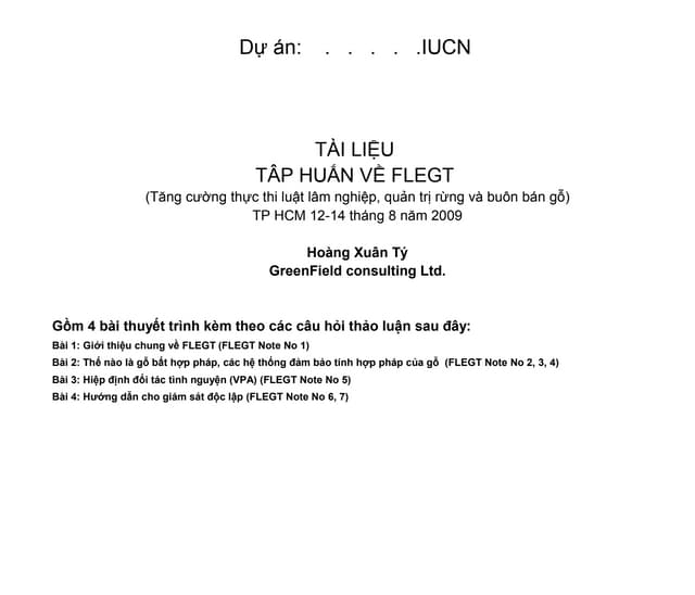 Flegt Lecture 4