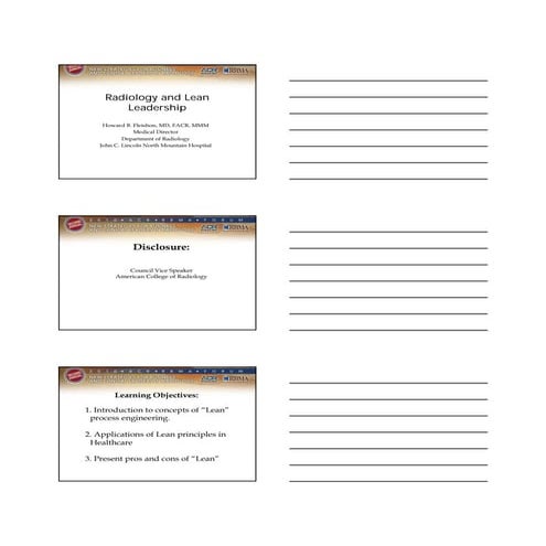 Radiology and Lean Leadership