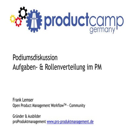 Aufgaben und Rollen im Produktmanagement