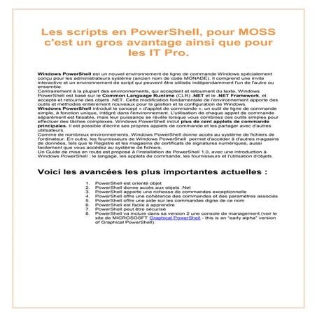 F Les Scripts En Power Shell