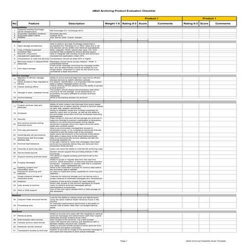 Feasibility Study for an eMail Archiving solution