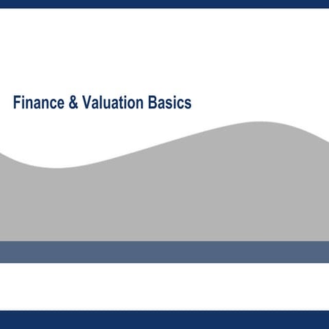 Finance and Valuation Basics
