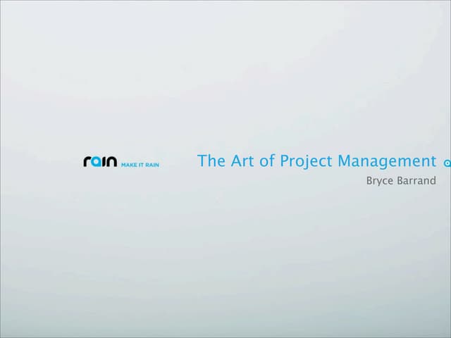 Bryc Barrand - The art of project management in large-scale Flex projects