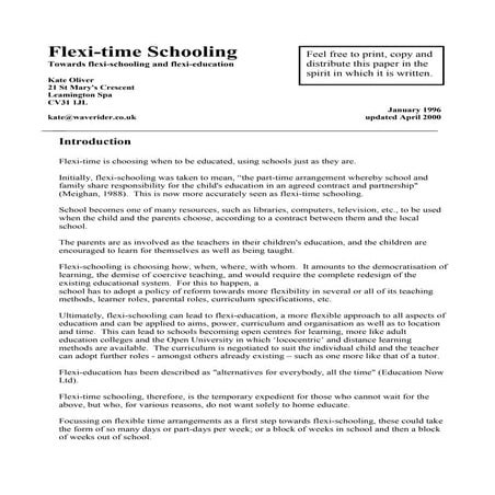 Flexi-time Schooling