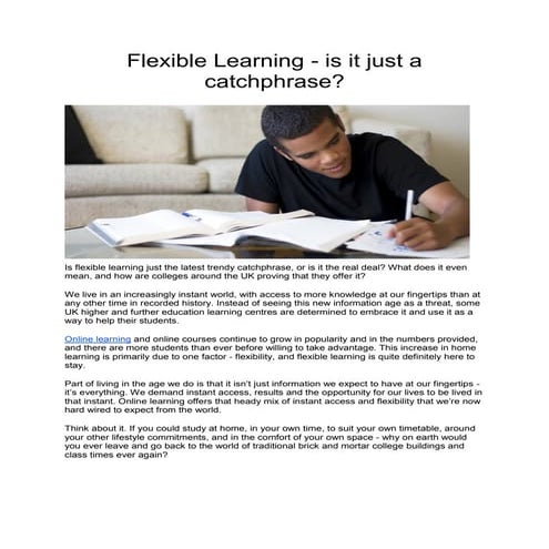 Flexible Learning - Oxford Learning College