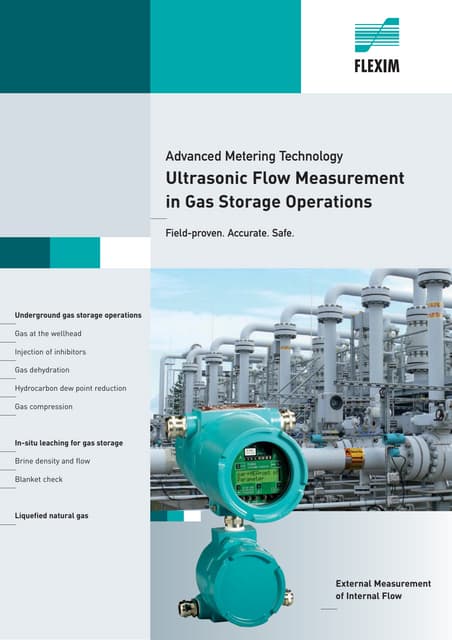 Flexim Fluxus Ultrasonic Flow Meters - Flow Measurement In Gas Storage Operat...