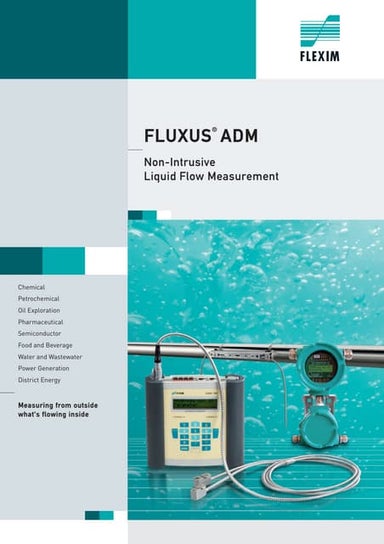 Flexim Fluxus Ultrasonic Liquid Flow Meters - Adm Series - Brochure 