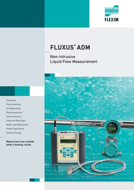 Flexim Fluxus Ultrasonic Liquid Flow Meters - Adm Series - Brochure 