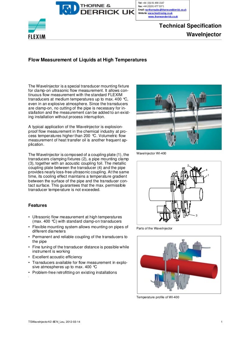 Flexim Wave Injector High Temperature Transducer Mounting Fixture