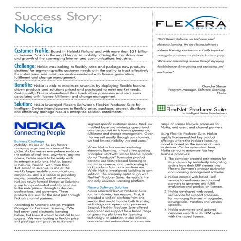 FlexNet Producer Suite Nokia Success Story