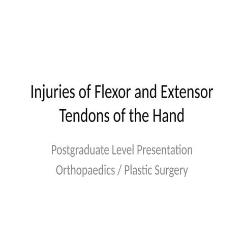 Comprehensive Postgraduate Presentation on Hand Flexor and Extensor ...